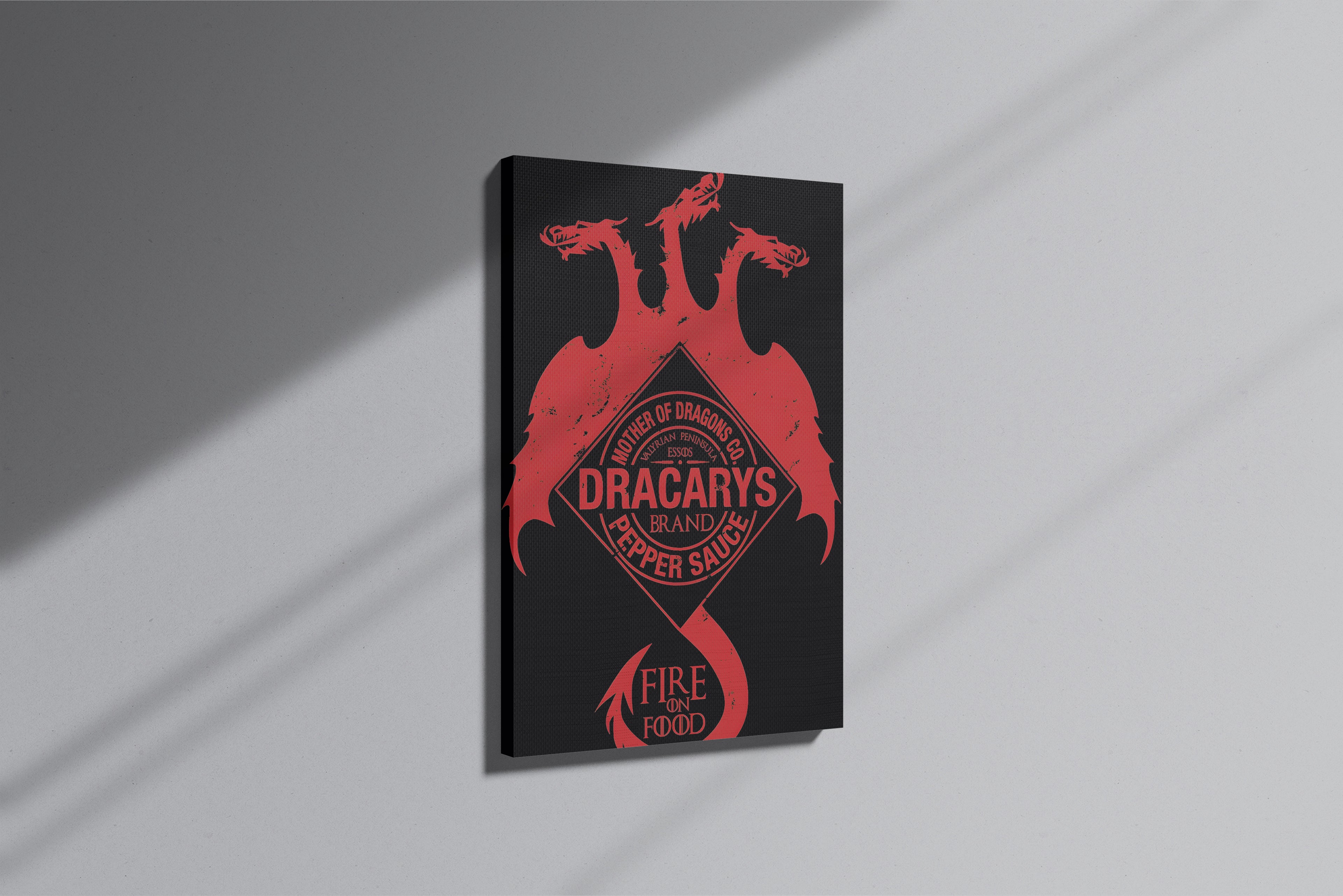 GeekCultcha Game of Thrones Dracarys Themed Premium Canvas Print