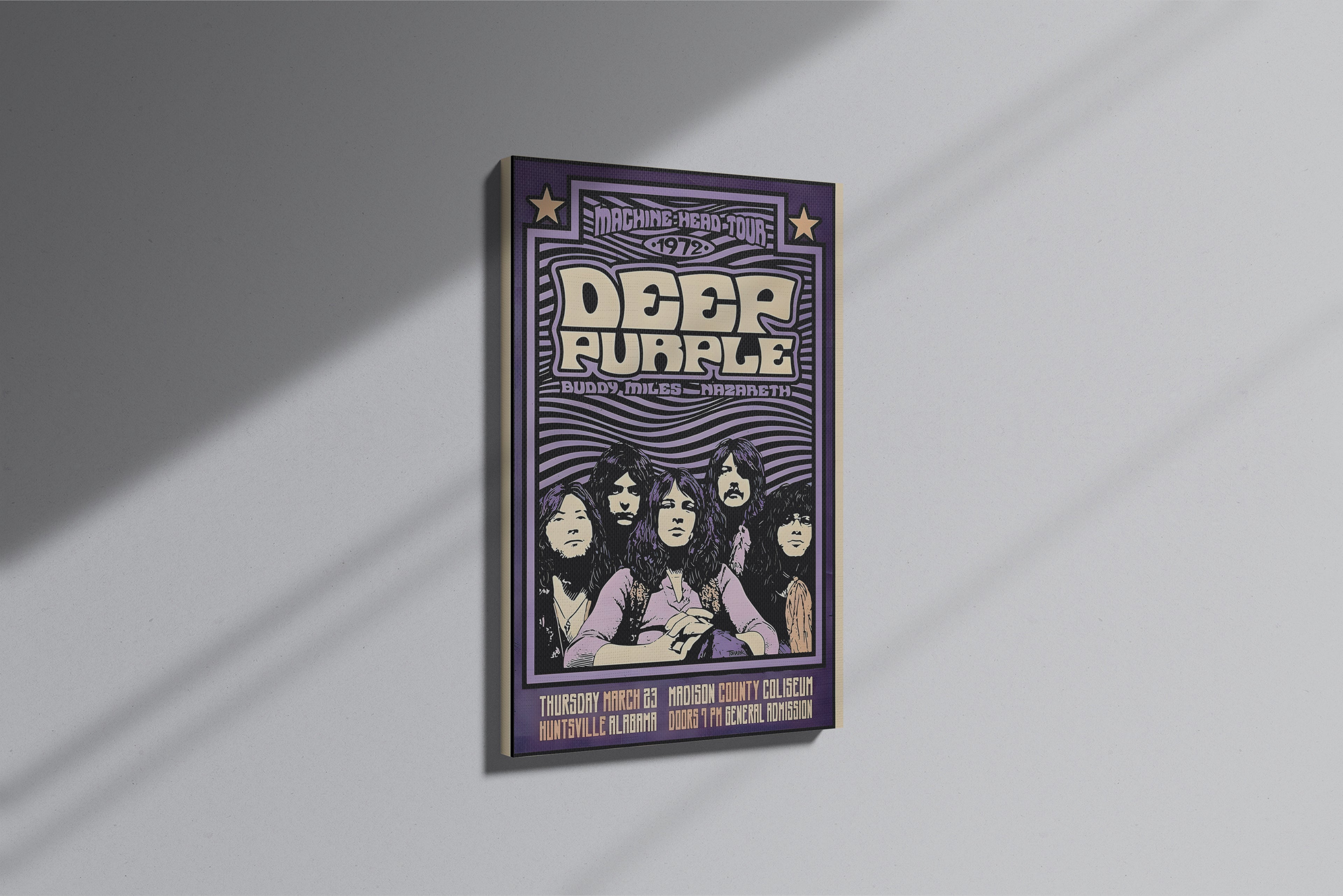 GeekCultcha Deep Purple 1972 Tour Poster Premium Canvas Print