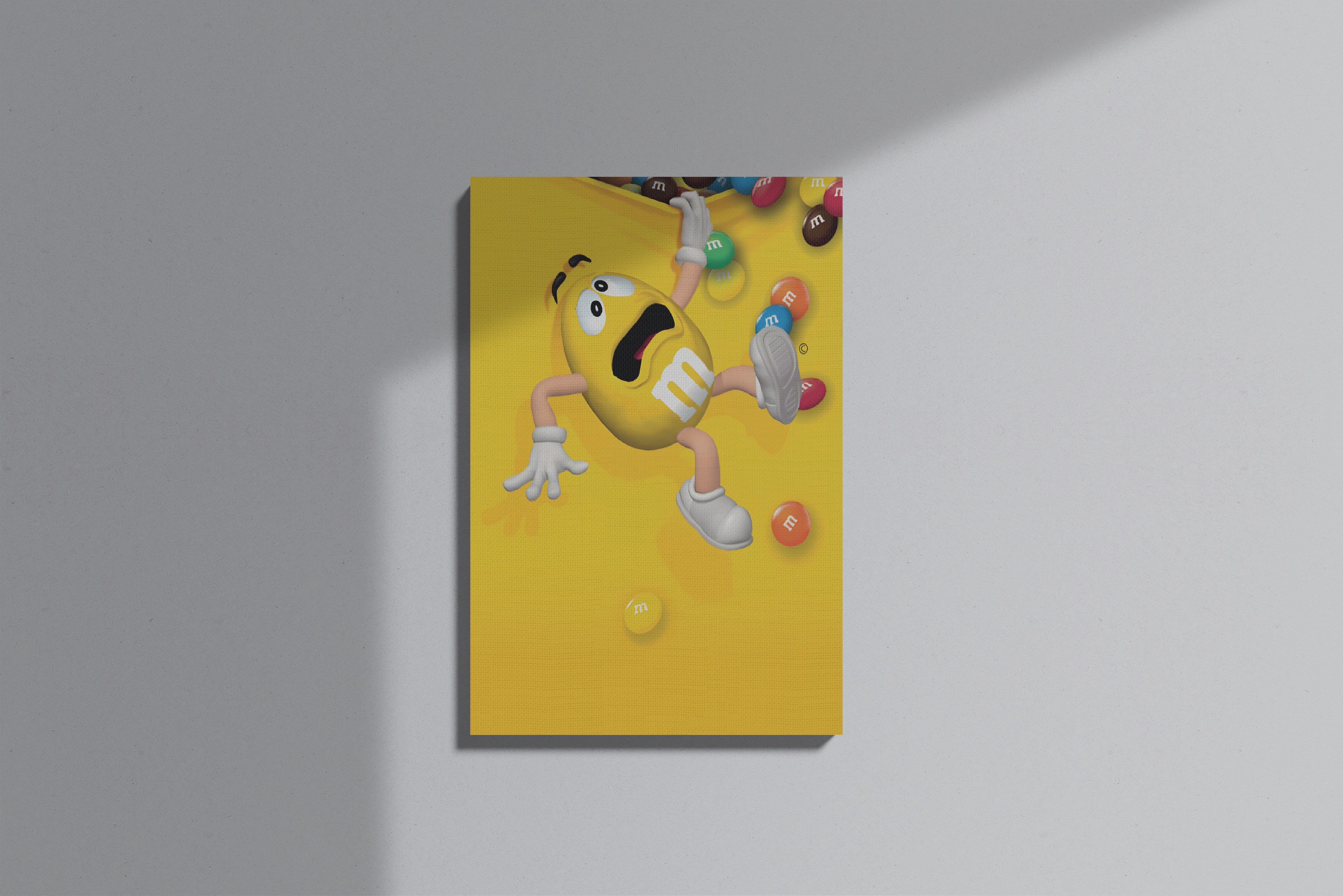 GeekCultcha M&M's Yellow Character Premium Canvas Painting