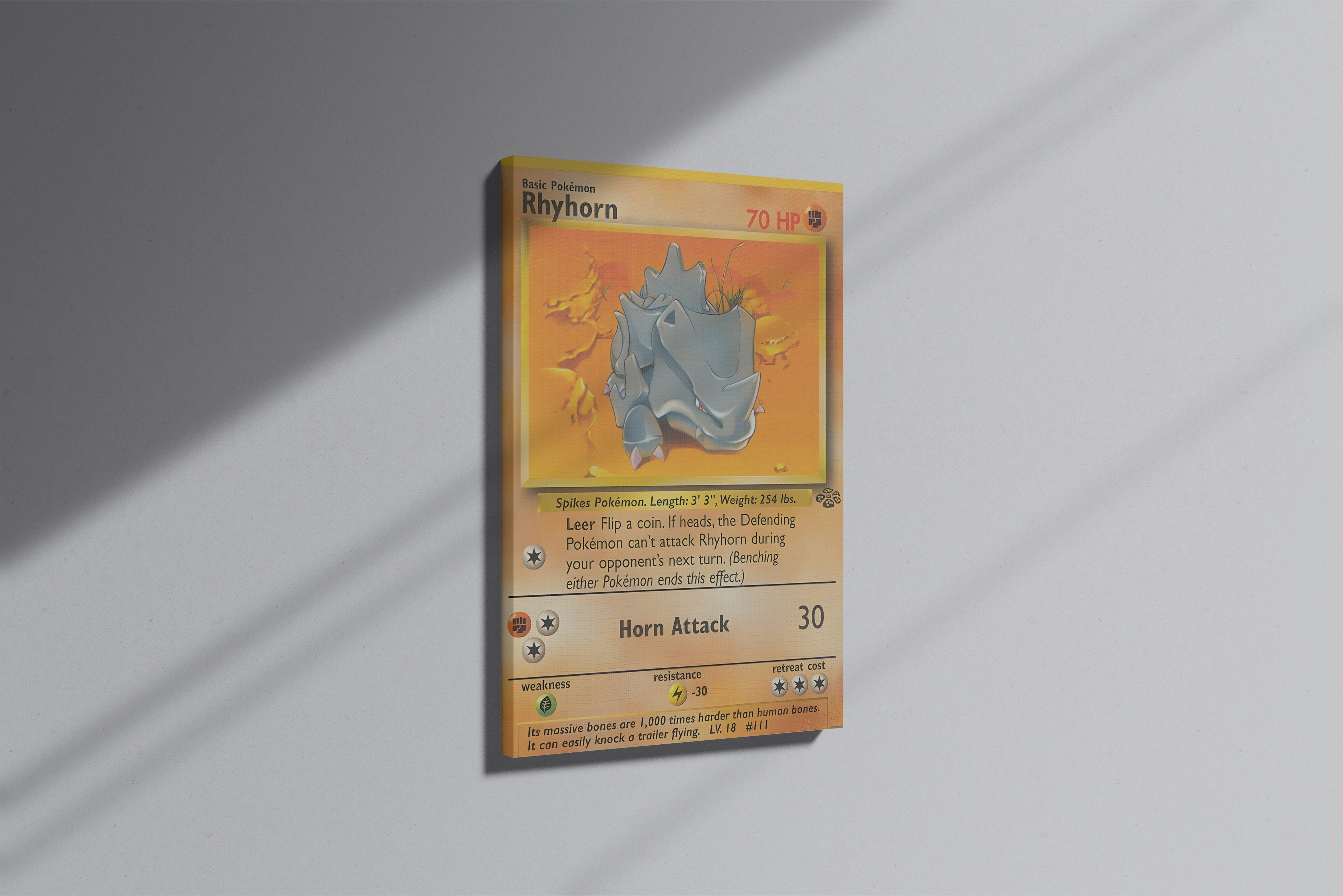 GeekCultcha Pokémon Rhyhorn Themed Premium Canvas Painting