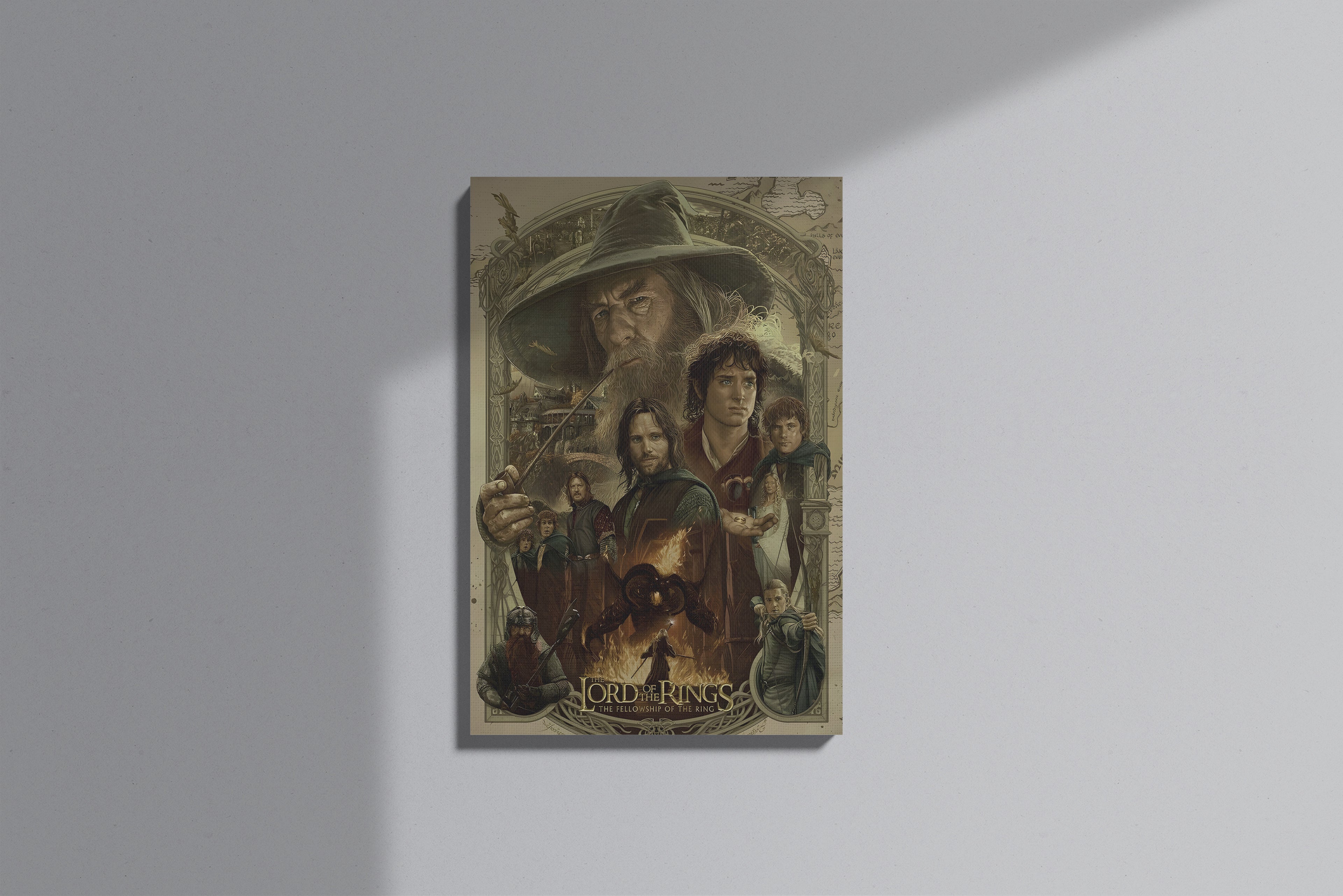 GeekCultcha Lord of the Rings Fellowship of the Ring Premium Canvas Print