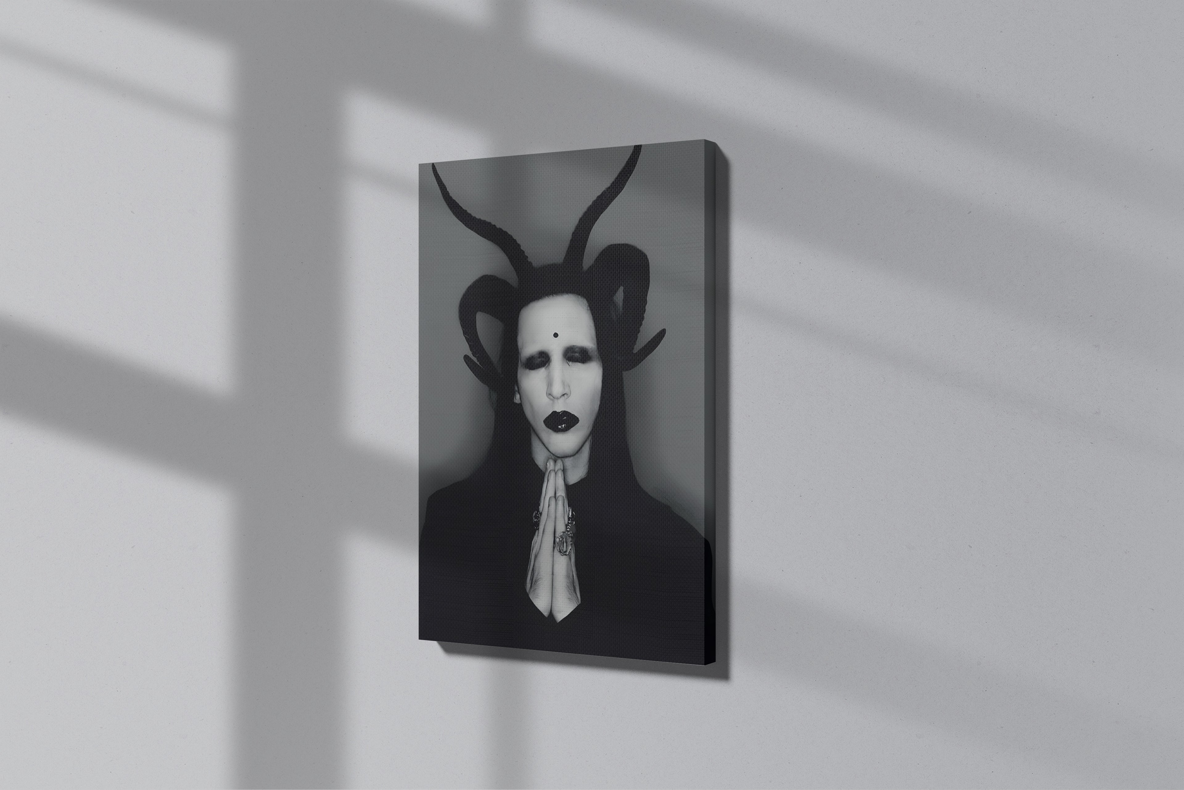Marilyn Manson Dark Themed Canvas Painting