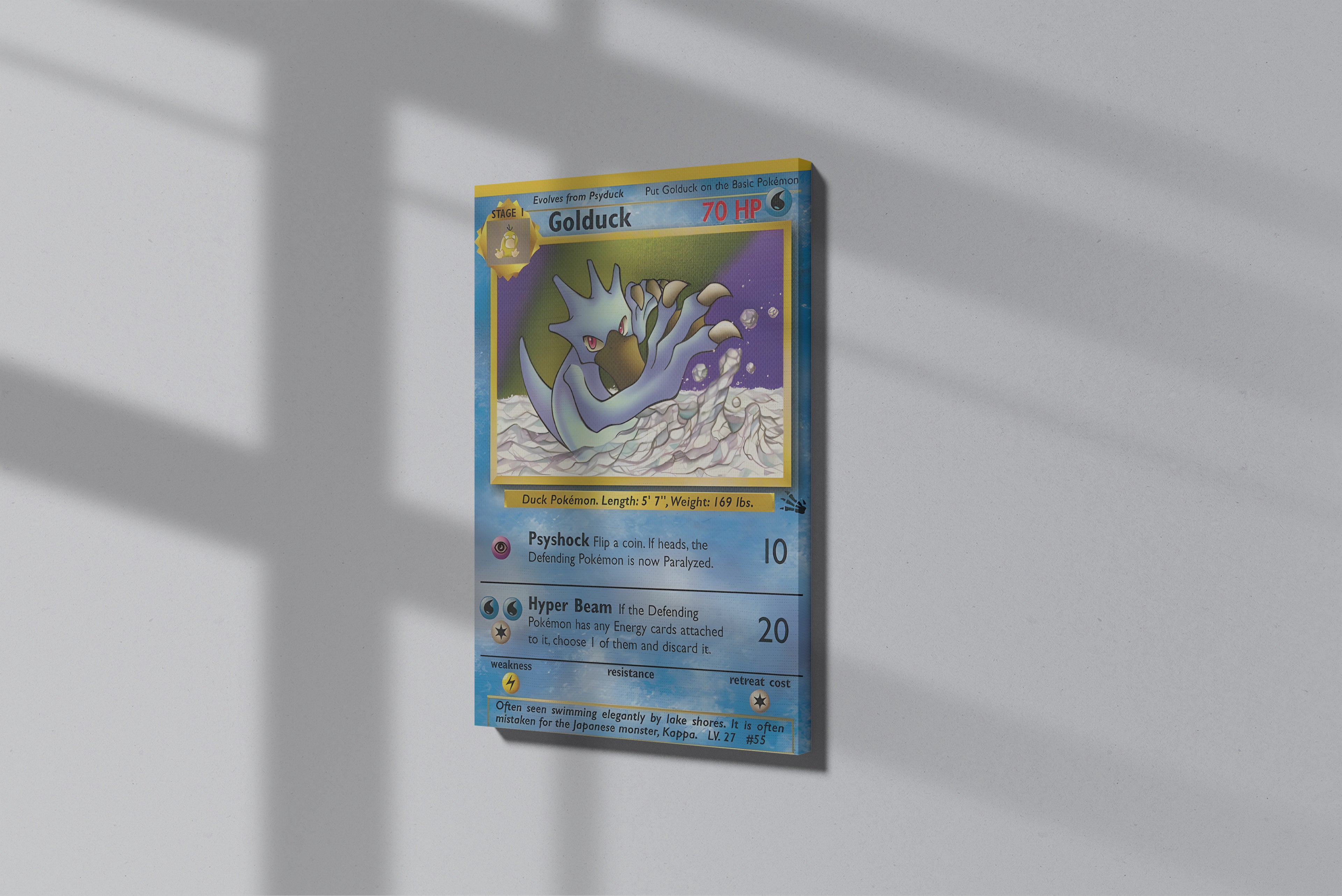 GeekCultcha Pokémon Golduck Themed Premium Canvas Painting