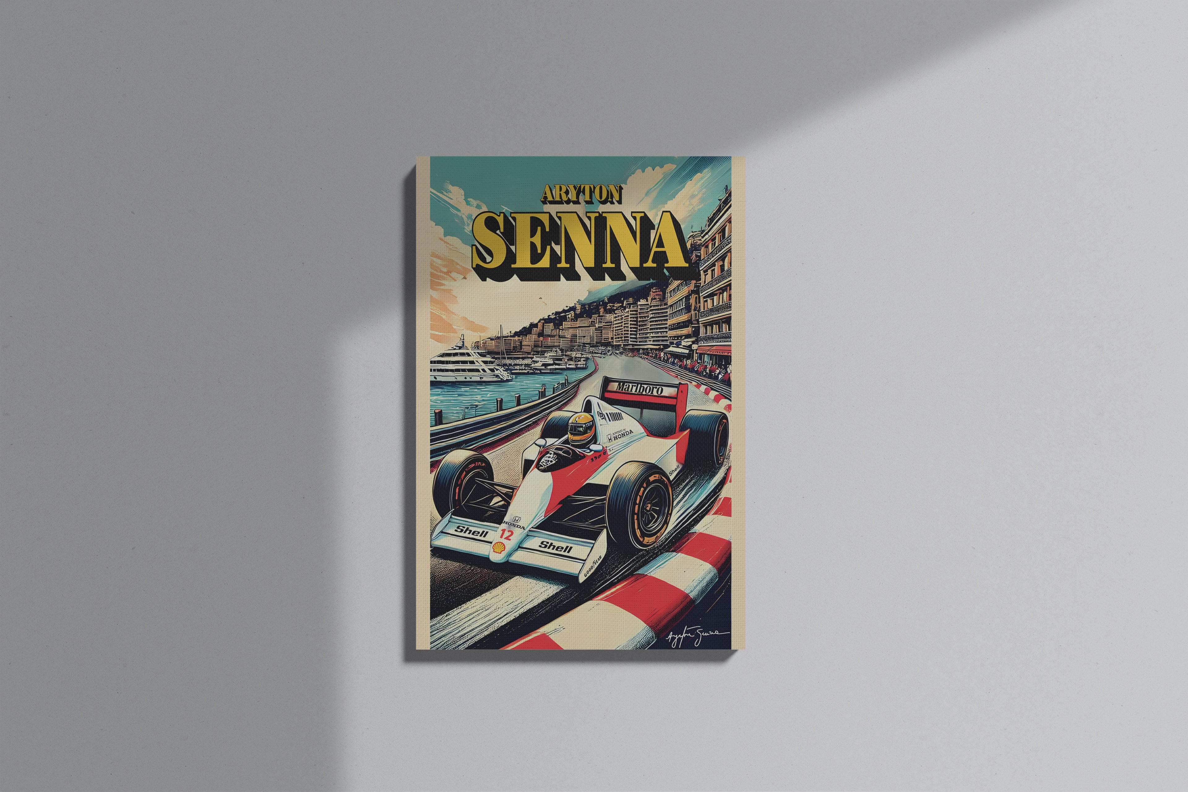 GeekCultcha Ayrton Senna Racing Themed Premium Canvas Painting