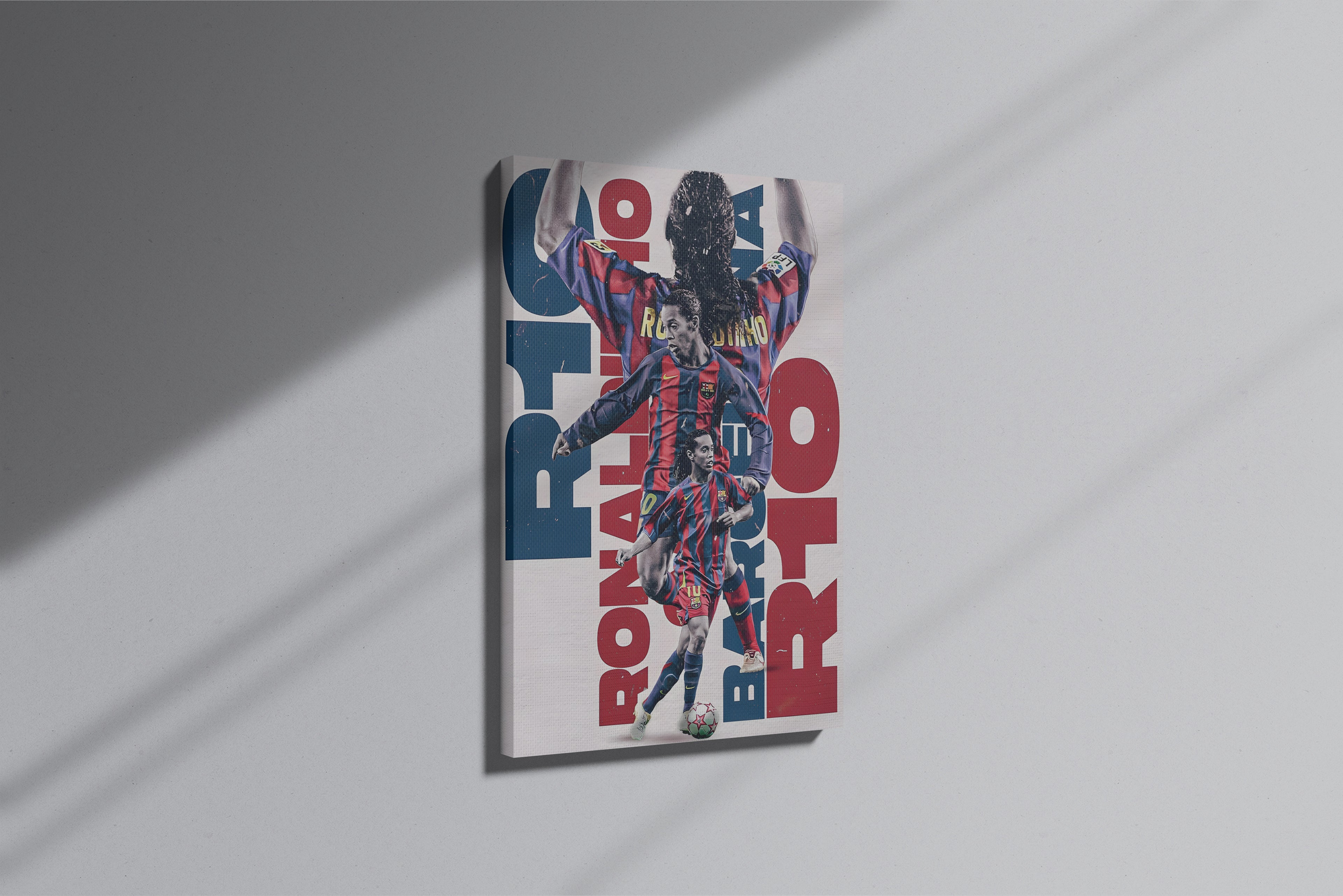 GeekCultcha FC Barcelona Ronaldinho Premium Canvas Print