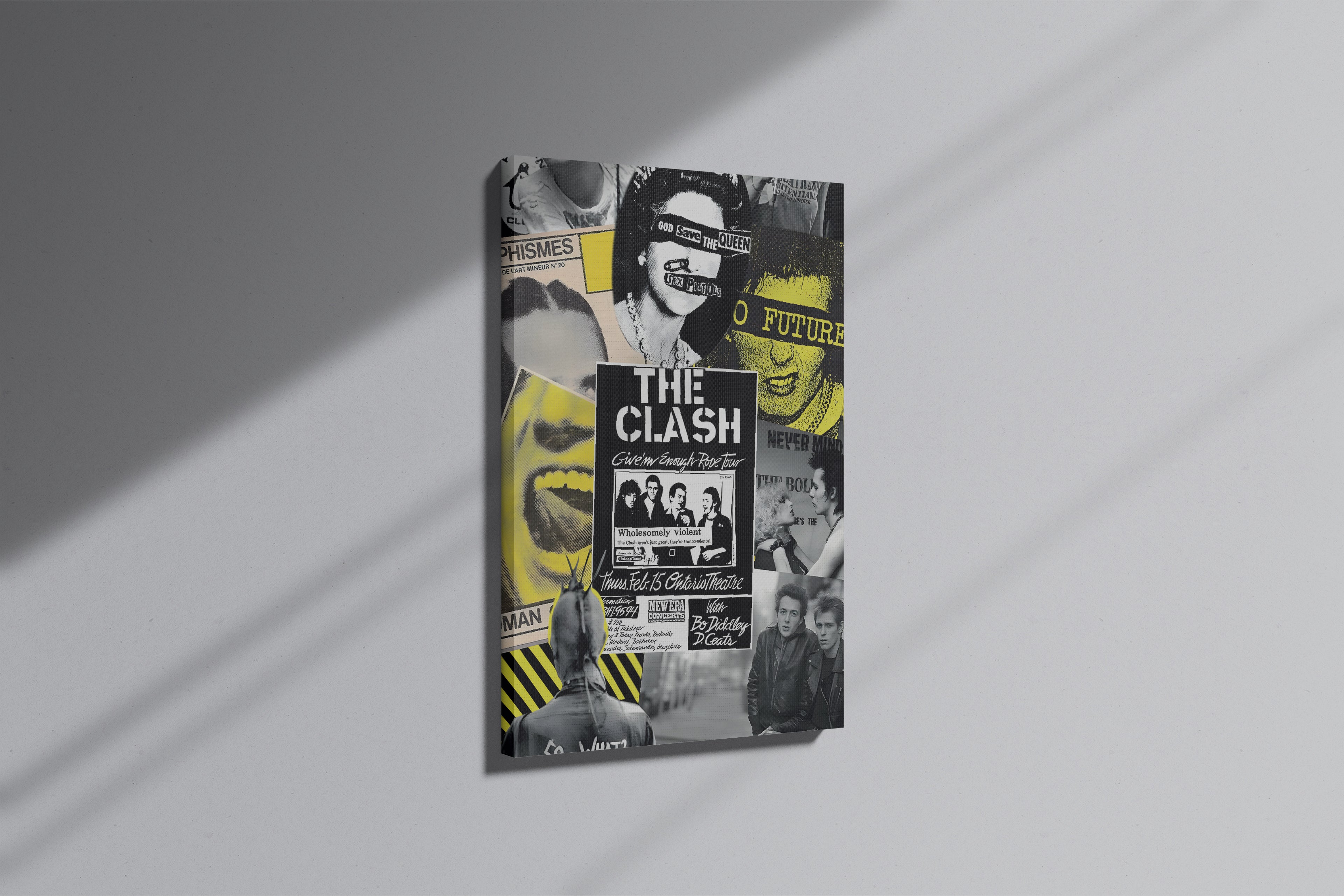 GeekCultcha The Clash & Sex Pistols Retro Collage Premium Canvas Print