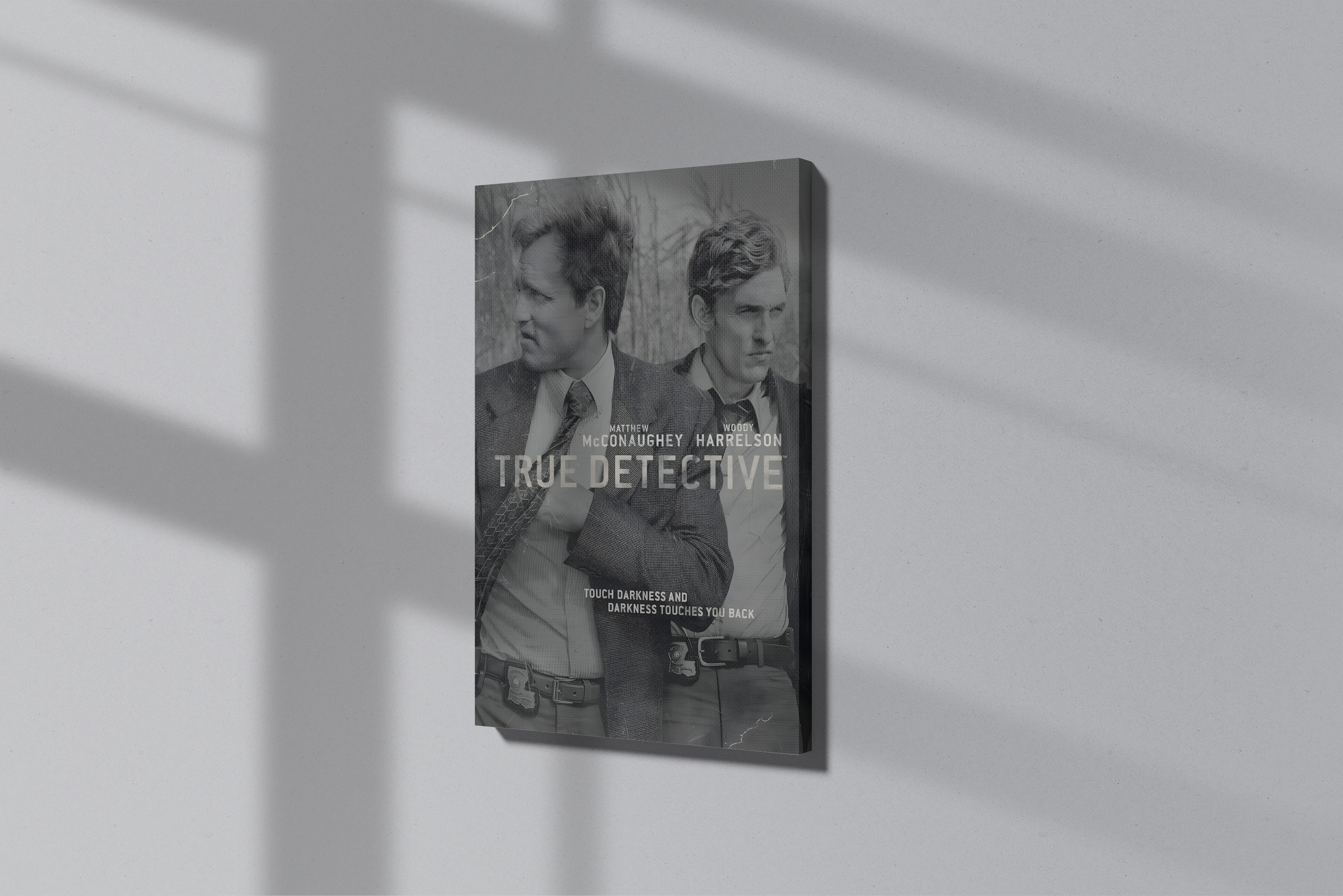 GeekCultcha True Detective Canvas Painting Black and White