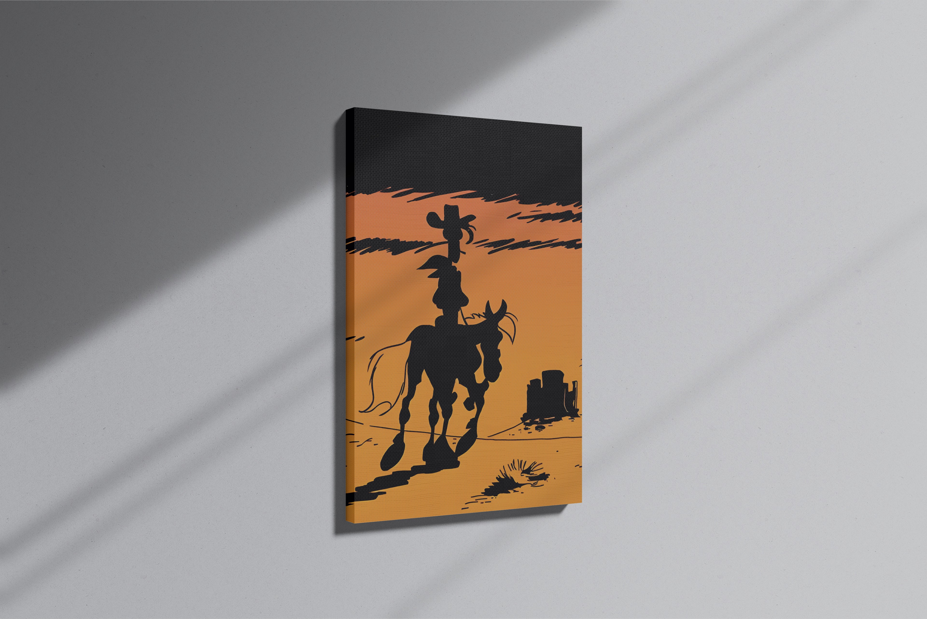 GeekCultcha Lucky Luke Western Silhouette Premium Canvas Print