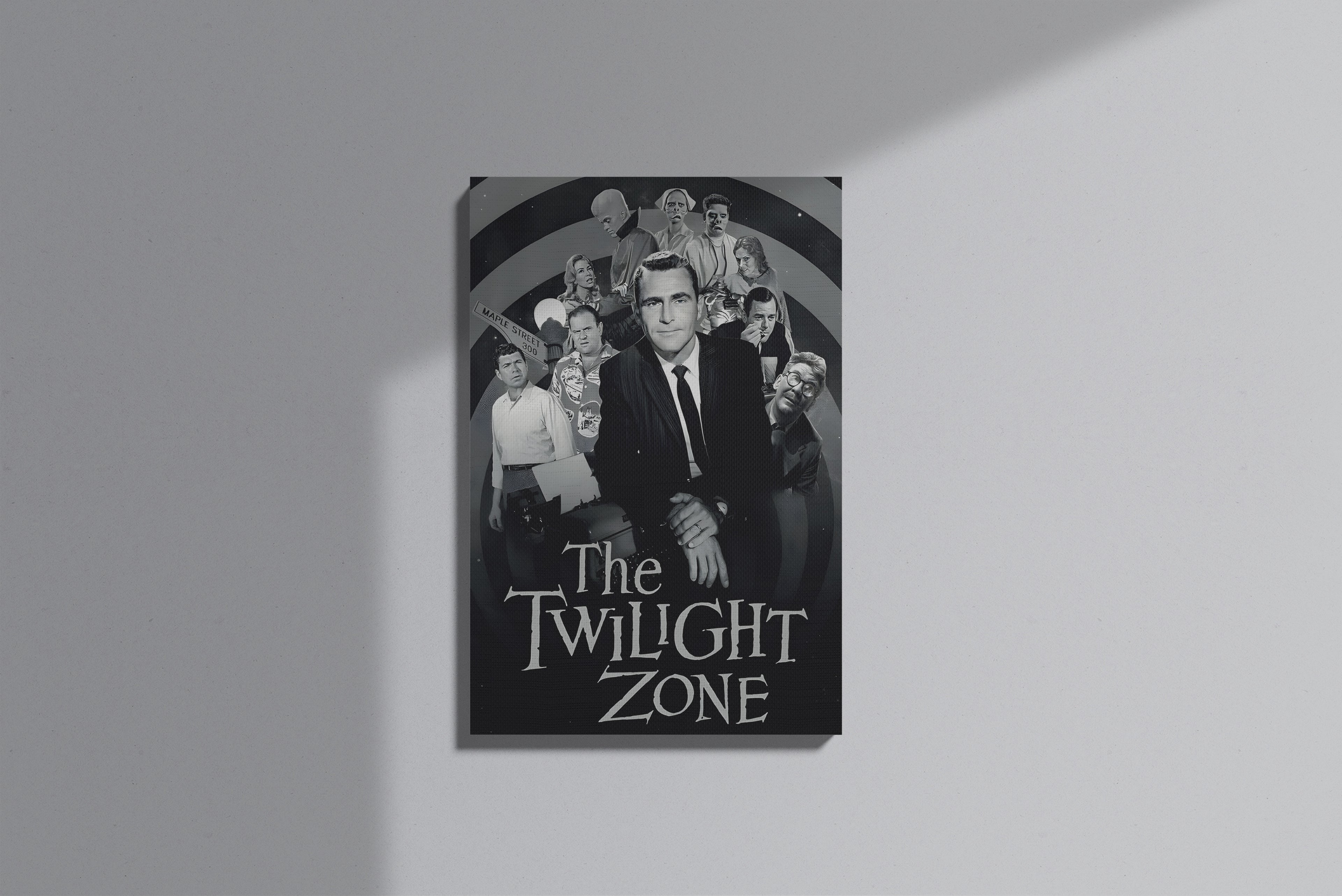 GeekCultcha Premium Canvas Painting with Classic Twilight Zone Poster Design