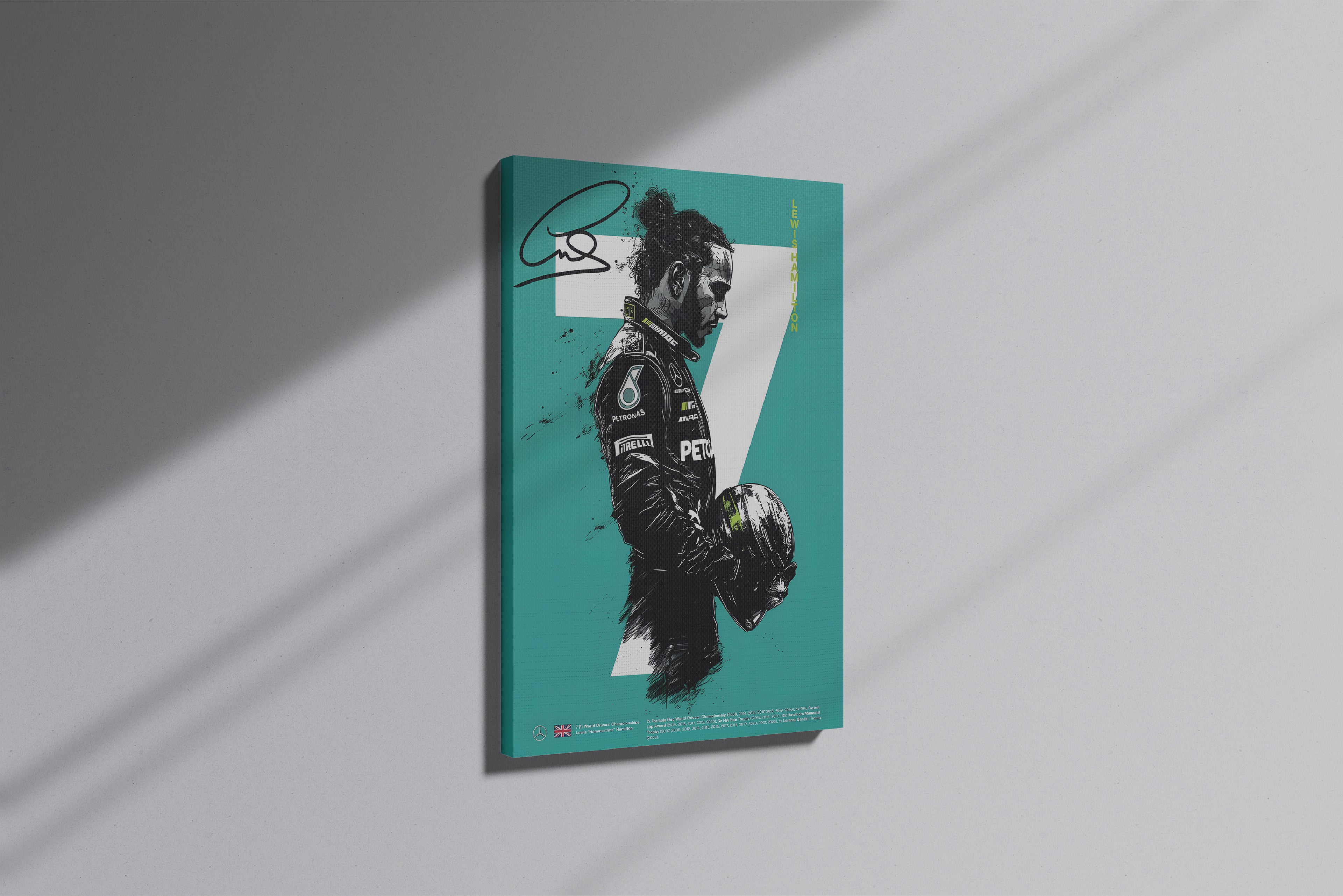 GeekCultcha Mercedes Lewis Hamilton Premium Canvas Print