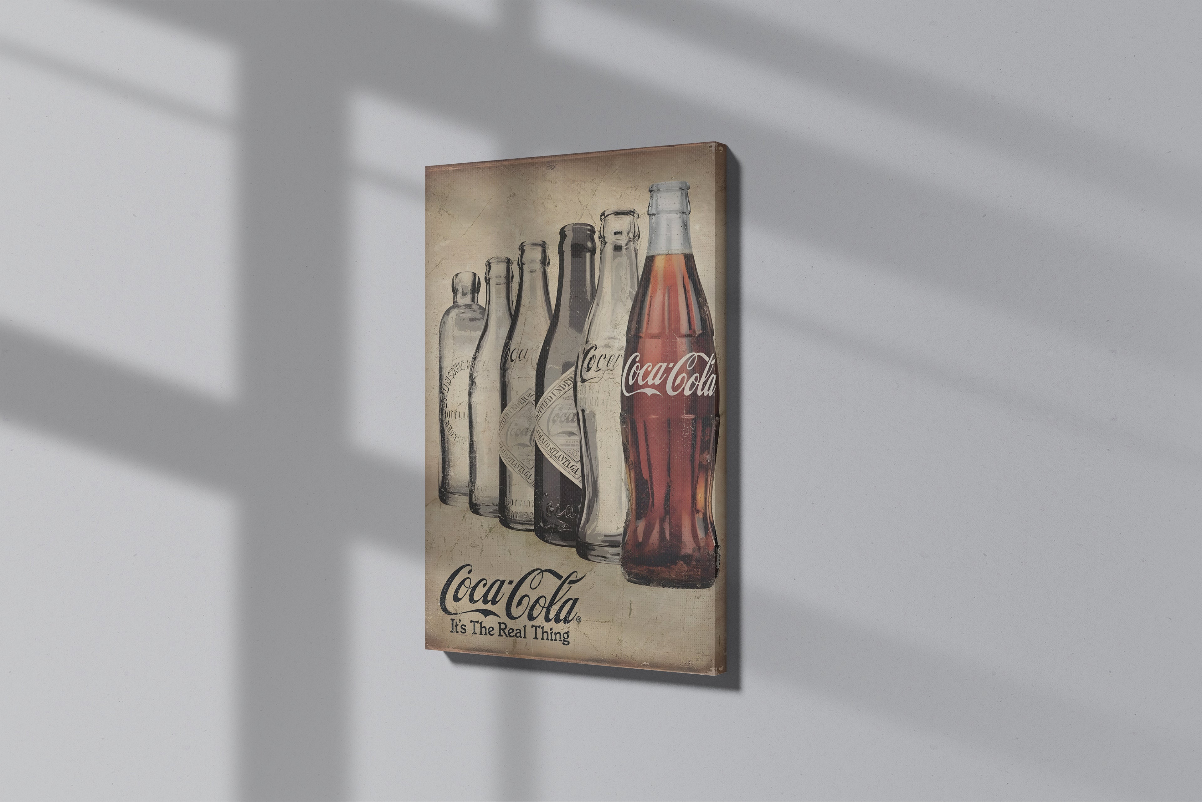 GeekCultcha Coca-Cola Historical Bottle Collection Premium Canvas Painting
