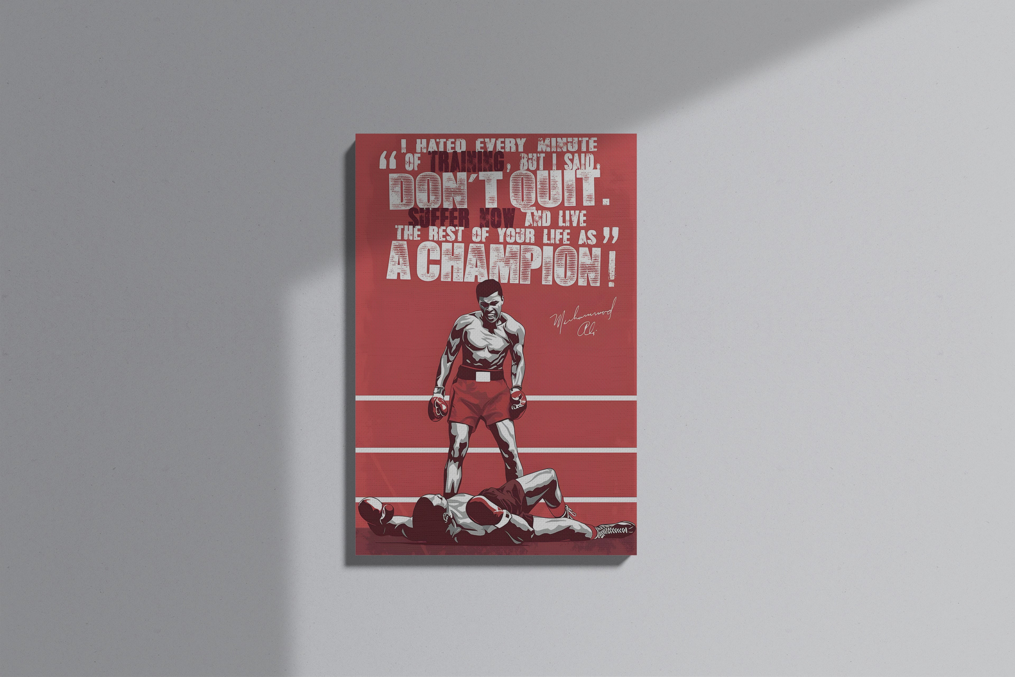 GeekCultcha Muhammad Ali Championship Themed Premium Canvas Painting