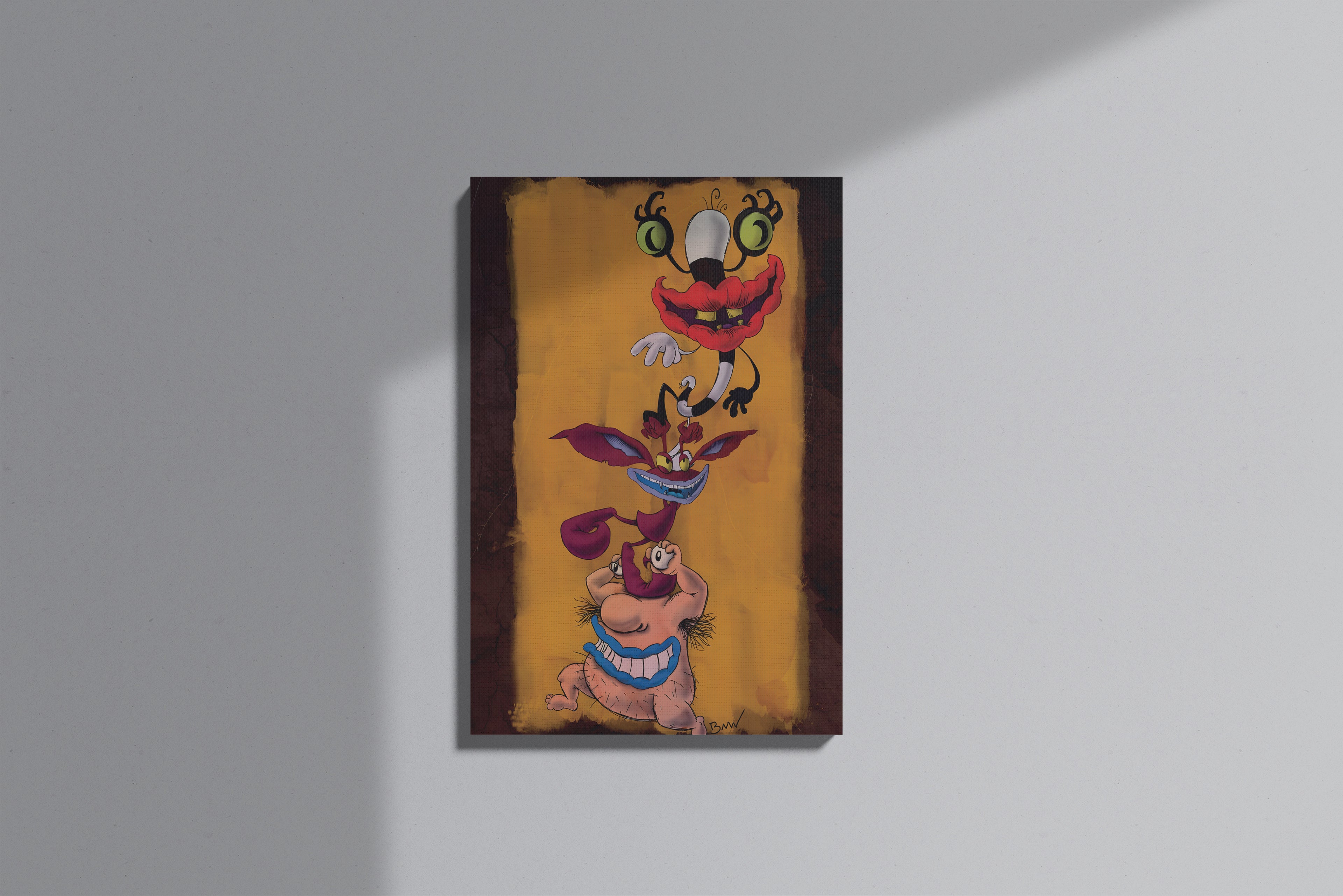 GeekCultcha Aaahh!!! Real Monsters Ickis, Krumm and Oblina Premium Canvas Print