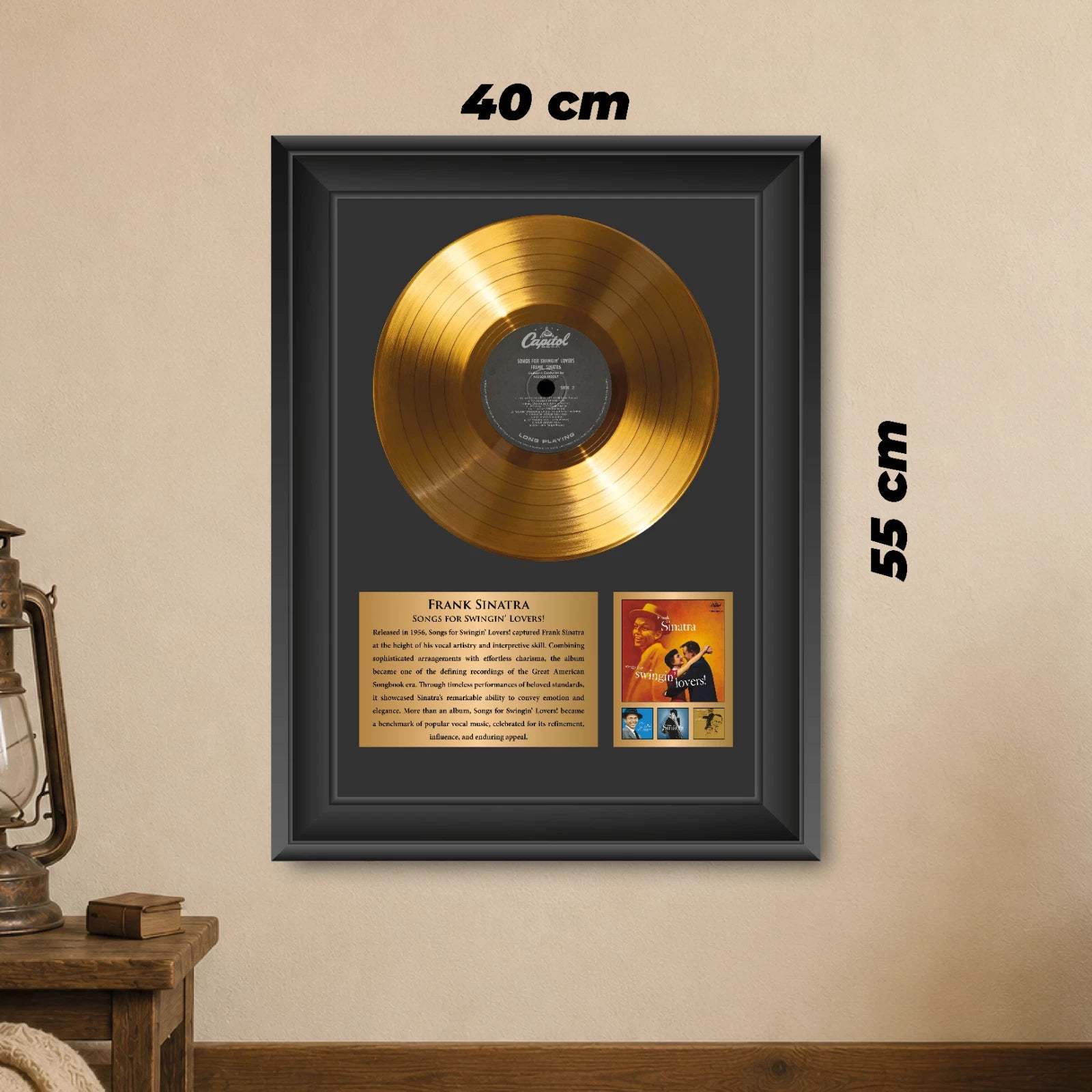 Frank Sinatra Songs for Swingin' Lovers Gold Record Framed Wall Art